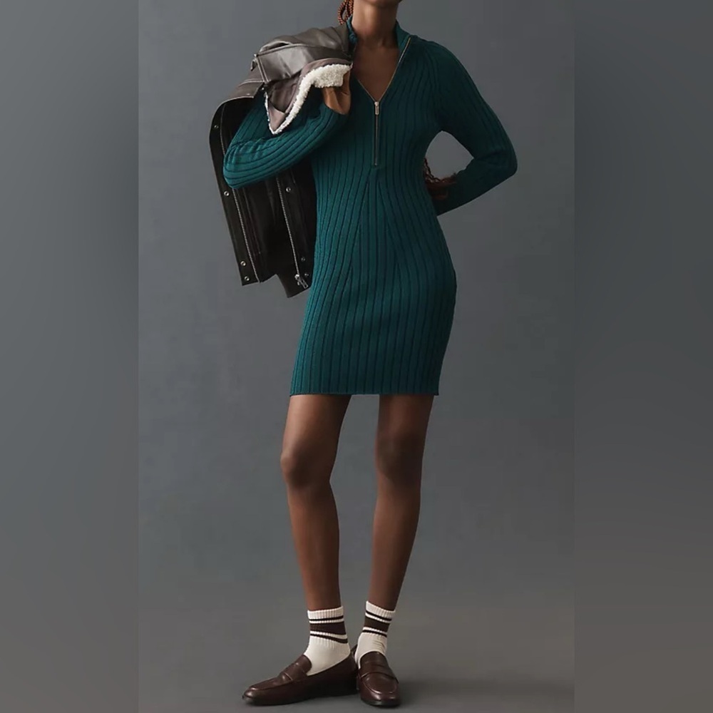 Anthropologie Pilcro Quarter-Zip Sweater Dress